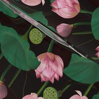 Moody Floral lotus flowers