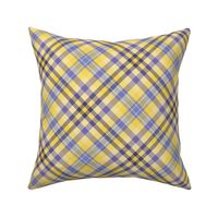 FNB1 - Large - Diagonal Lemon and Violet Tartan Plaid on the Diagonal