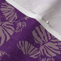 palm leaves on purple