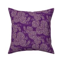 palm leaves on purple