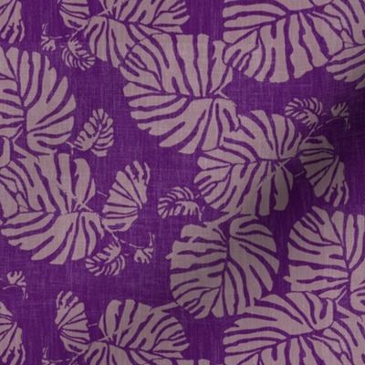 palm leaves on purple