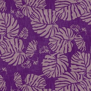 palm leaves on purple