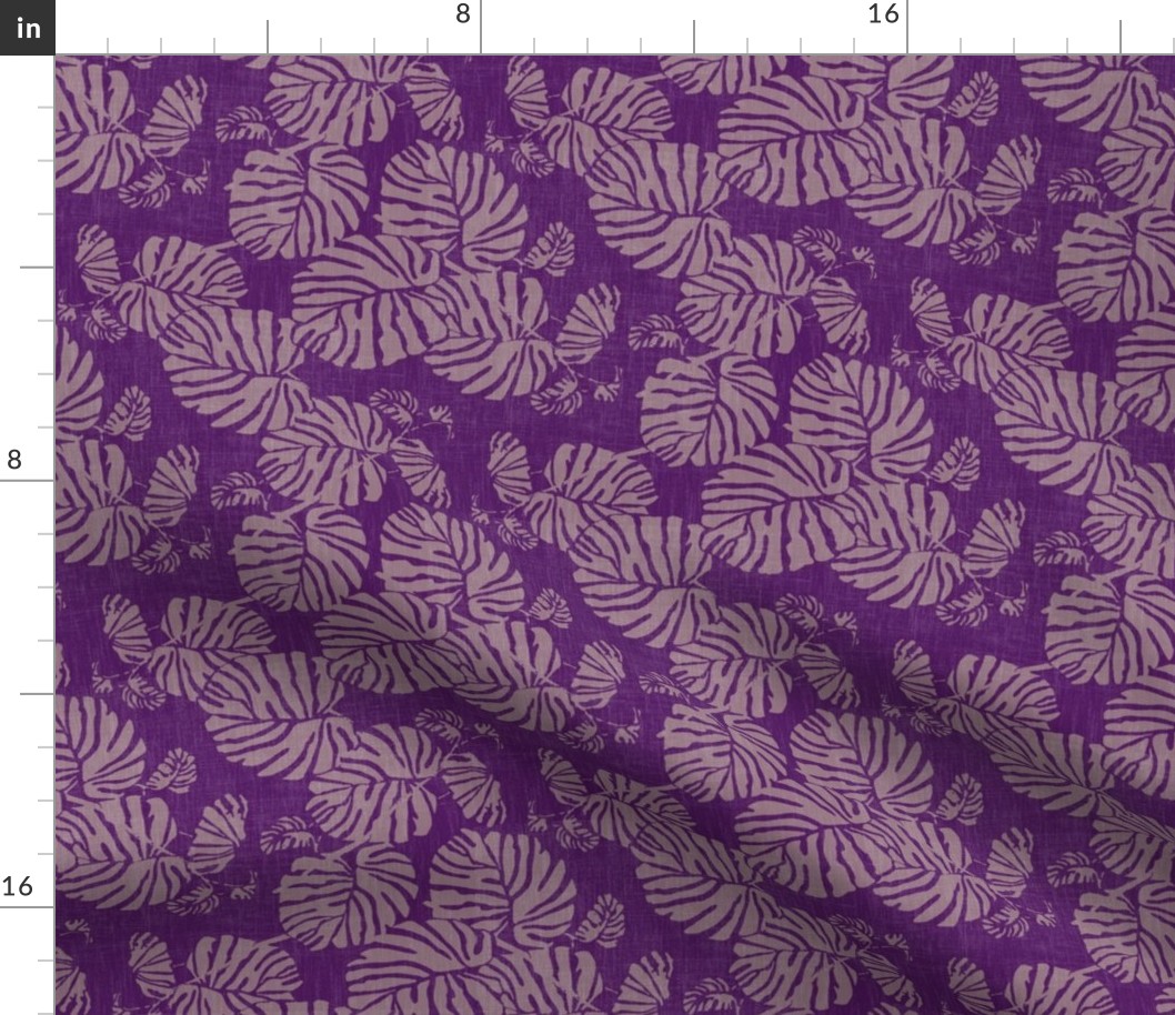 palm leaves on purple