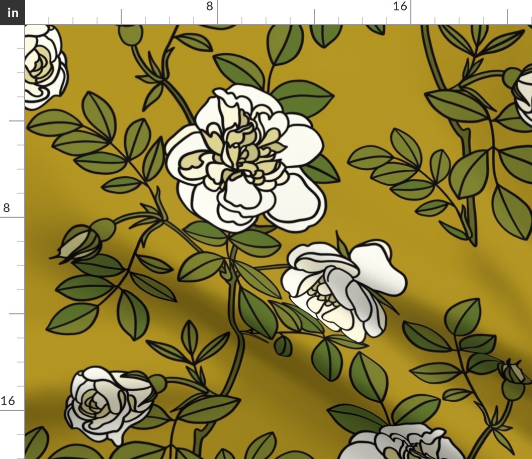 Climbing roses on ochre