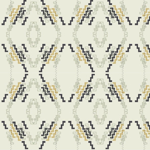 Art Deco Boho Chevron Mustard