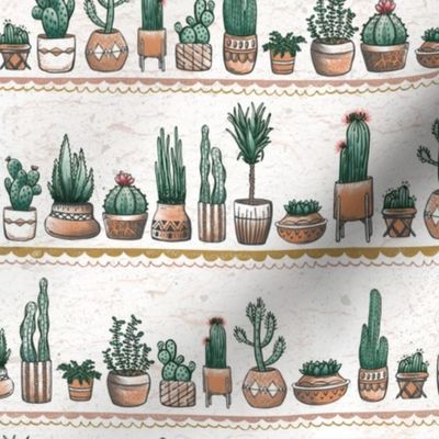 Phoenix Plant Lady Terracotta Pots with Cacti + Succulents // Desert Modernism // Mid-Century Modern // Cactus, succulent, plants, trees, geometric, adobe, patio, garden, terra cotta, floral, bloom, southwest, © ZirkusDesign