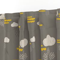  LARGE SCALE Scandinavian Outdoor Adventure Geometric Clouds + Weather Design for Wallpaper or Home Decor // Rain, Snow, and Sunshine in the Great White North // Woodland Mountain Explorers