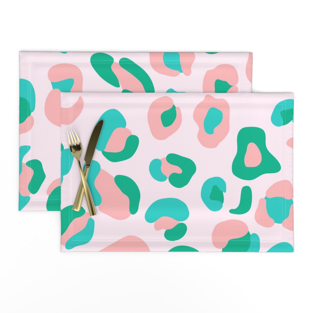 Leopard Spots Large (Minty Green and Pink)