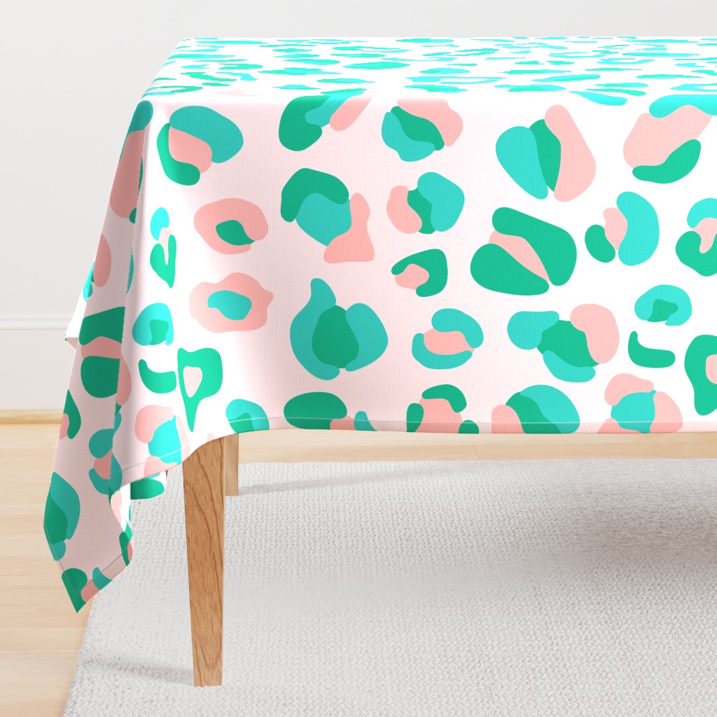 Leopard Spots Large (Minty Green and Pink)