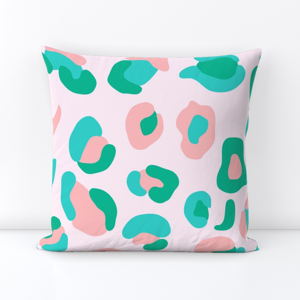 Leopard Spots Large (Minty Green and Pink)