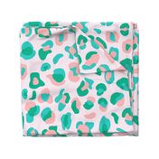 Leopard Spots Large (Minty Green and Pink)