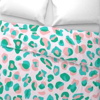 Leopard Spots Large (Minty Green and Pink)