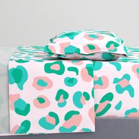 Leopard Spots Large (Minty Green and Pink)