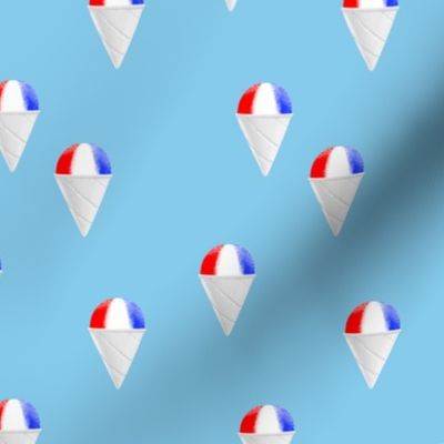 Red White and Blue snow cones - light blue - LAD19