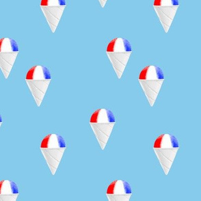 Red White and Blue snow cones - light blue - LAD19