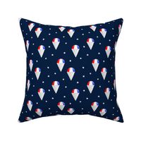 Red White and Blue snow cones - navy with stars - LAD19