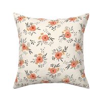 Floral Peach Garden-Light Beige