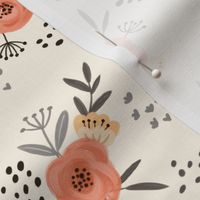 Floral Peach Garden-Light Beige