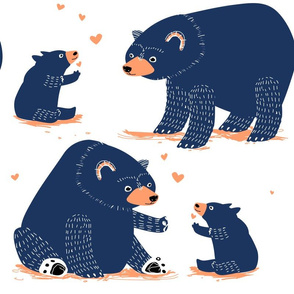 Bear sketch love blue by Mount Vic and Me