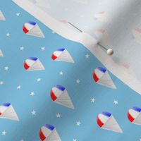  (small scale) Red White and Blue snow cones - light blue with stars - LAD19