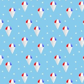  (small scale) Red White and Blue snow cones - light blue with stars - LAD19