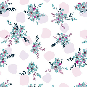 seamless floral pattern with blue flowers