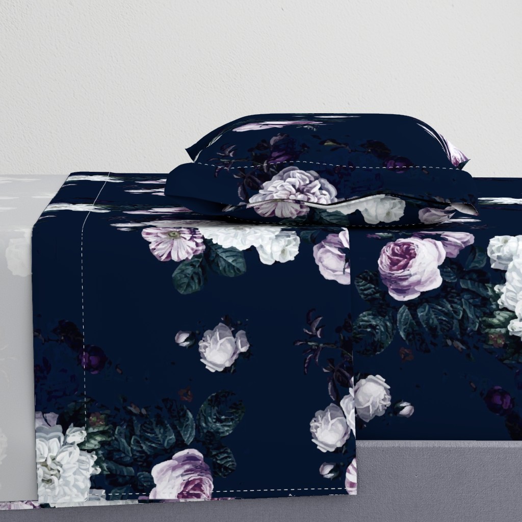 dark moody floral jumbo on navy