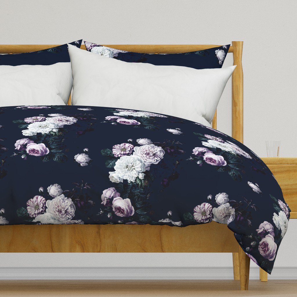 dark moody floral jumbo on navy