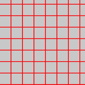 1 inch gray with red grid