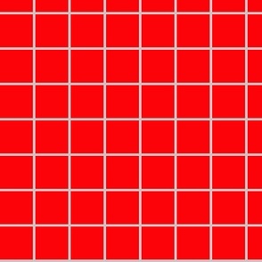 1 inch red with gray grid