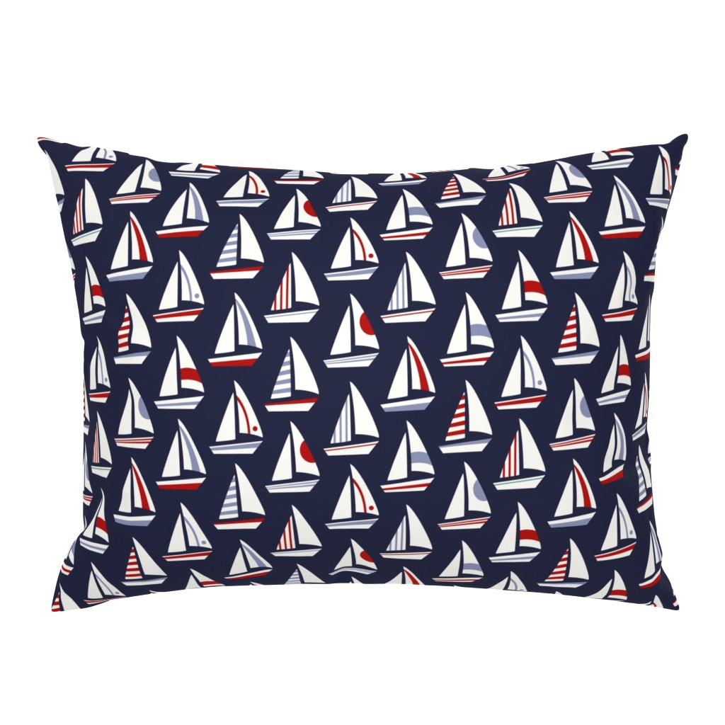 Sailboats Red White Blue