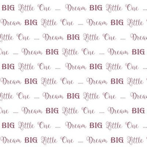 Dream Big Little One - white, words for Tiger Lily Dream Catchers