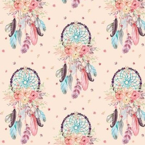 Blush Dream Catchers w/ Feathers + Flowers, SMALL Scale