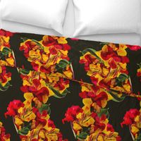 Tropical Bouquet 1 Print-Dk Green