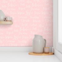 Positive affirmations in pastel pinks