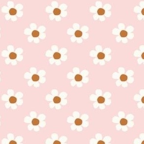 Plucked | Hand Cut Retro Daisy Floral Blender Print | Pink
