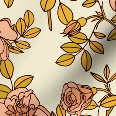 Climbing roses in pink and gold - small