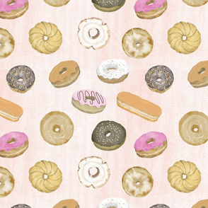 Donuts on Coral Denim