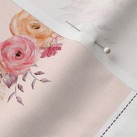 Dream Catcher Cheater Quilt – Feathers & Flowers Blanket Panel, Dream Big Little One, Peach Pink Gray Design C