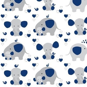 Navy Blue Elephant Fabric, Wallpaper and Home Decor | Spoonflower