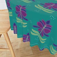 Floral Batik Teal (Large Scale)