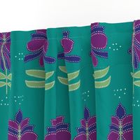 Floral Batik Teal (Large Scale)