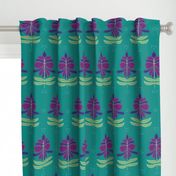 Floral Batik Teal (Large Scale)