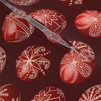 Pysanky red Easter eggs Romanian