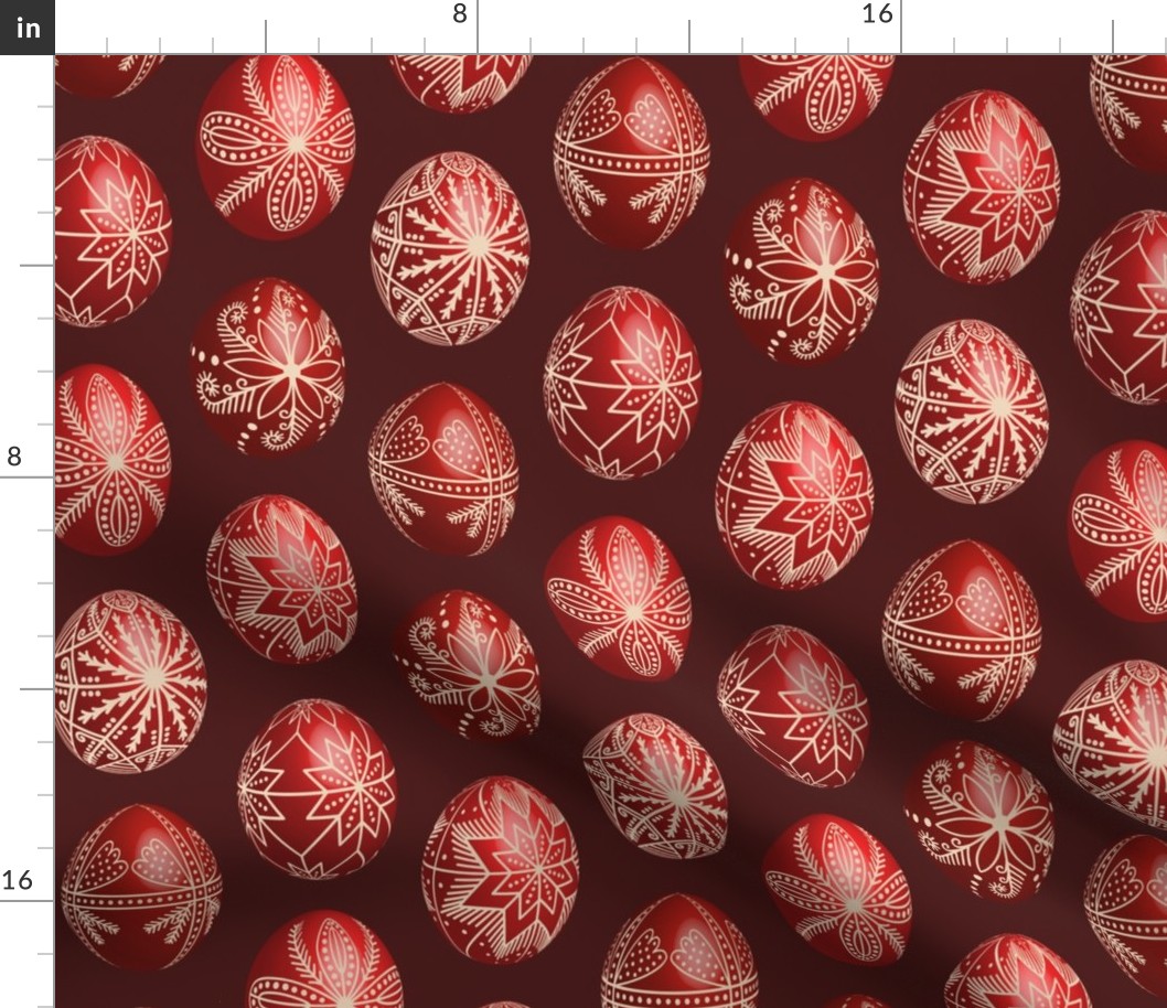 Pysanky red Easter eggs Romanian