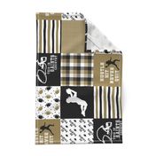 Football//Hustle Hit Never Quit//Saint - Wholecloth Cheater Quilt - Rotated