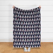 Big Sailboats and Triangles Red White Blue