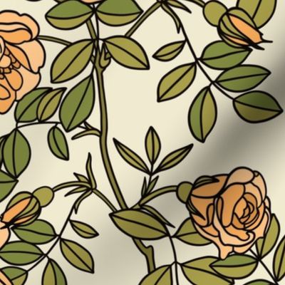 Climbing roses in peach - small