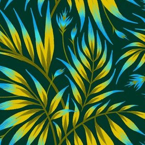 Waikiki Palm - Yellow / Blue - AM2019