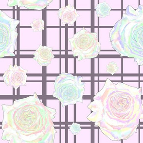 Pastel Rose Trellis  - pink